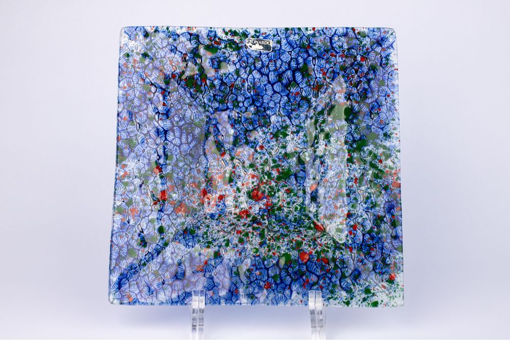 Leonardo talerz kolekcjonerski szkło kolorowe patera vintage