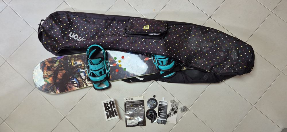 Prancha Snowboard Burton Joystick + Fixações Custom EST + Botas Moto