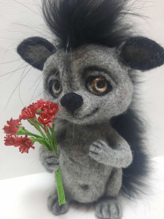 Интерьерна іграшка їжачок в техніці сухе валяння