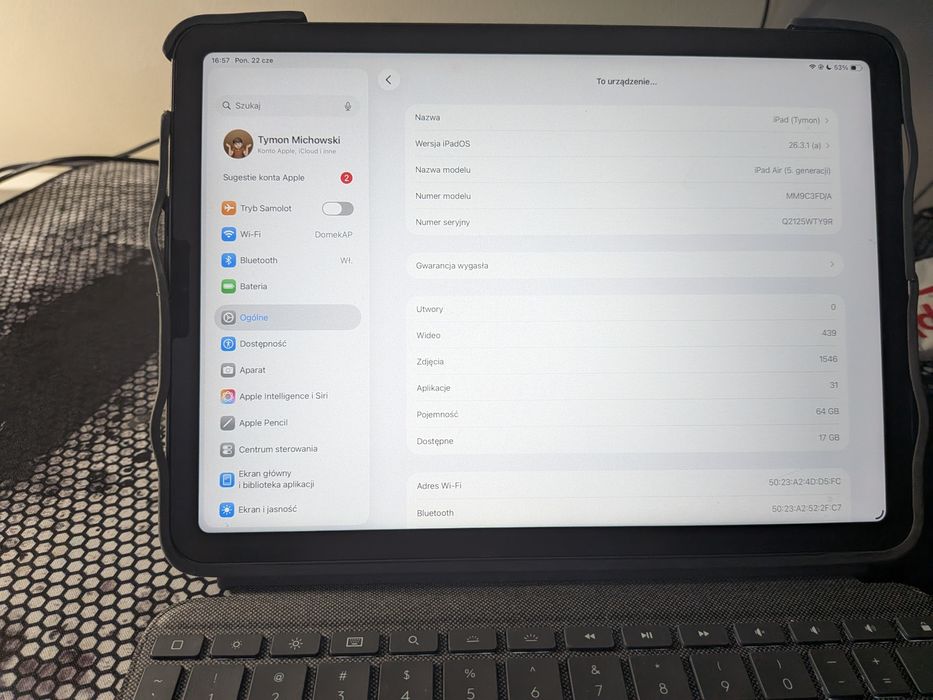 iPad 5th gen  Wi-Fi