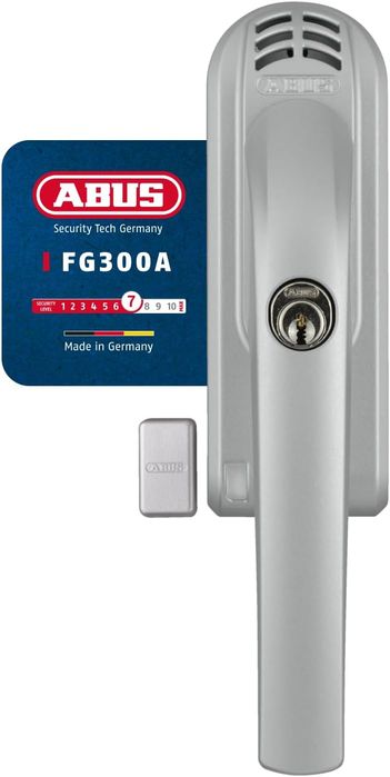 ABUS Zamykana klamka okienna FG300A z cylindrem ciśnieniowym i alarmem