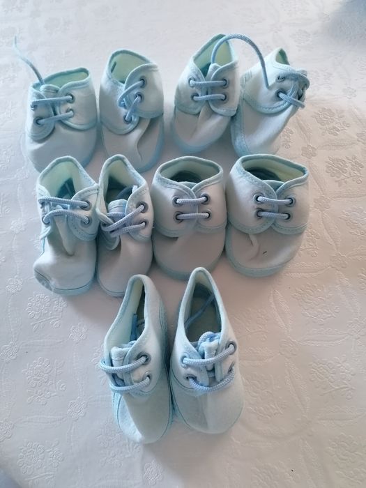 Sapatos de bebé em tecido (azul) NOVO