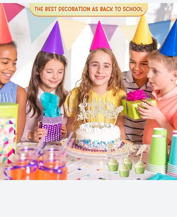 Topper topery drewniane dekoracje na babeczki tort 7szt O649