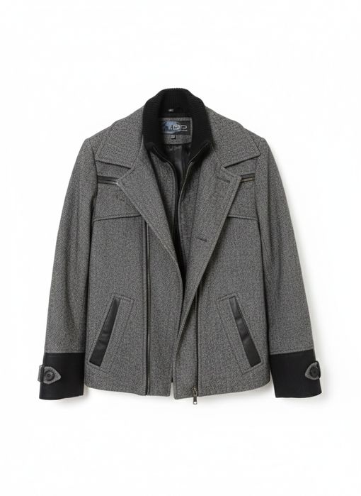 Чоловіче напівпальто з подвійним коміром, розмір 46