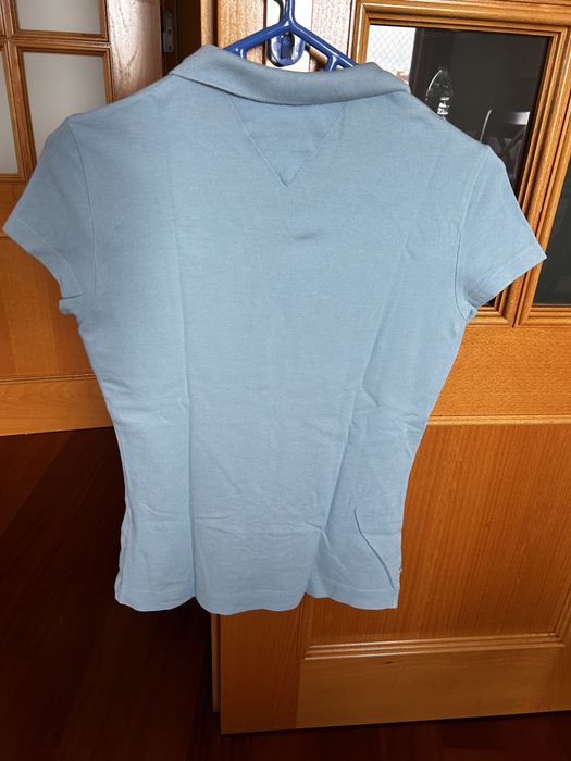 Polo Tommy Hilfiger, tamanho XS Slim Fit, azul claro