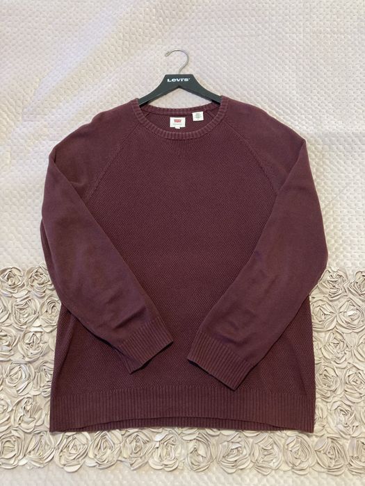 Levi’s Sweter Rozmiar M Bordowy 100% Bawełna