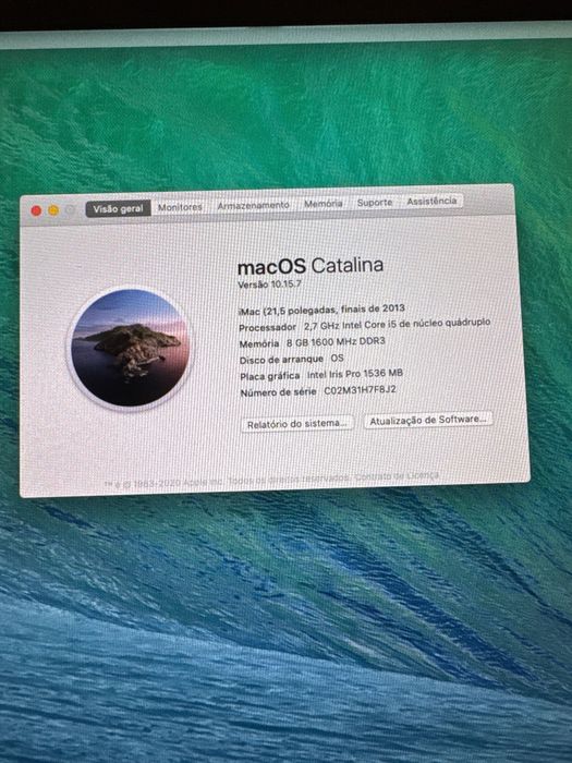 iMac Apple 21,5” Late 2013 | i5 Quad-Core | 8GB RAM | macOS Catalina