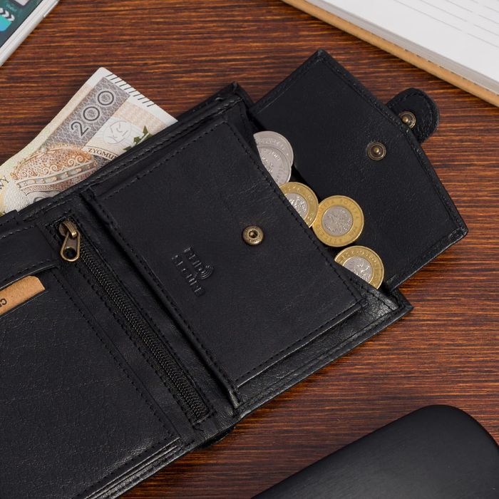 portfel męski skórzany wild tiger czarny