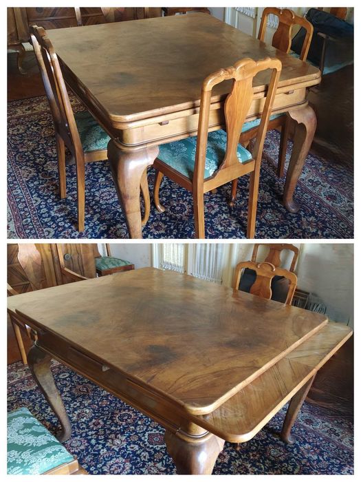 Mobília de Sala de Jantar Clássica – Estilo Queen Anne / Vintage (Madeira Maciça)