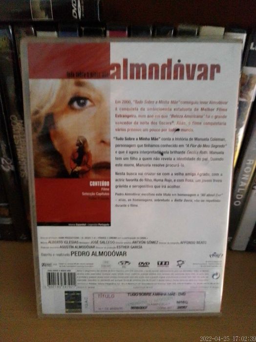 Dvd NOVO Tudo Sobre a Minha Mãe SELADO Filme Pedro Almodovar ENTREG JÁ