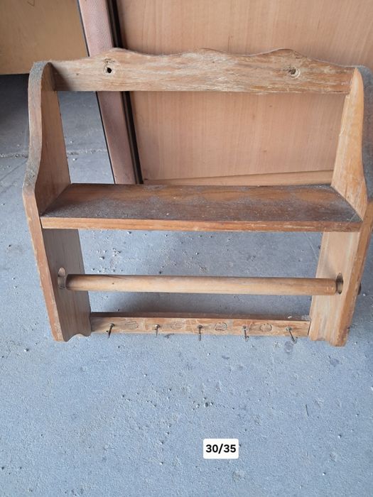 Suporte em madeira antigo para cozinha