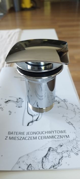 Korek z przelewem klik-klak kwadratowy Diamond chrom