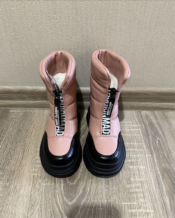 зимові черевики чоботи зимние сапоги рожеві на дівчинку 26 27 28 29 31