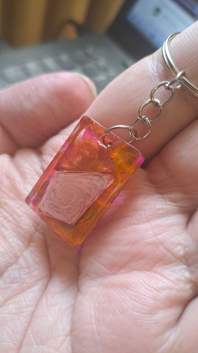 Handmade Breloczek prostokąt czerwień