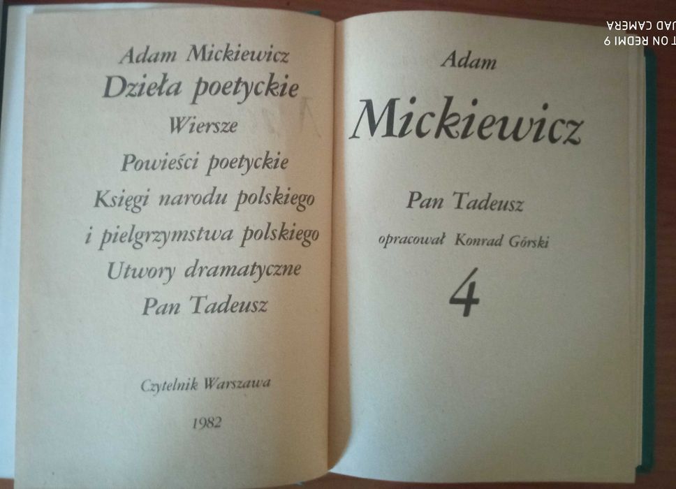 PAN TADEUSZ Adam Mickiewicz (1982 r.)