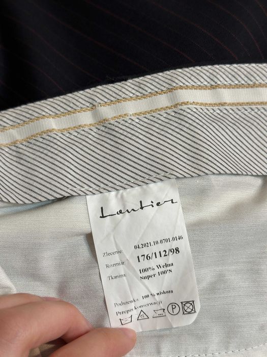 Elegancki garnitur męski w prążki Lantier (Vistula) 100% wełna (10)