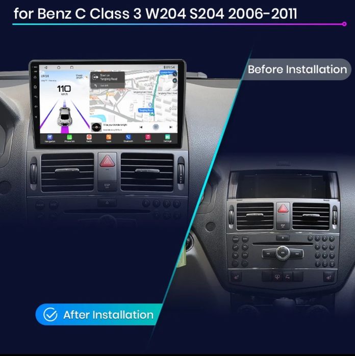 Rádio 9" android 13 Mercedes Classe 3 w204 s204 CARPLAY WIFI GPS Novo