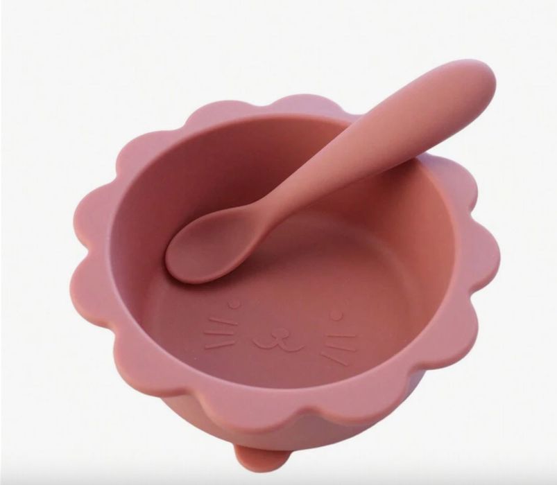 Prato Tigela + Colher Silicone NOVO