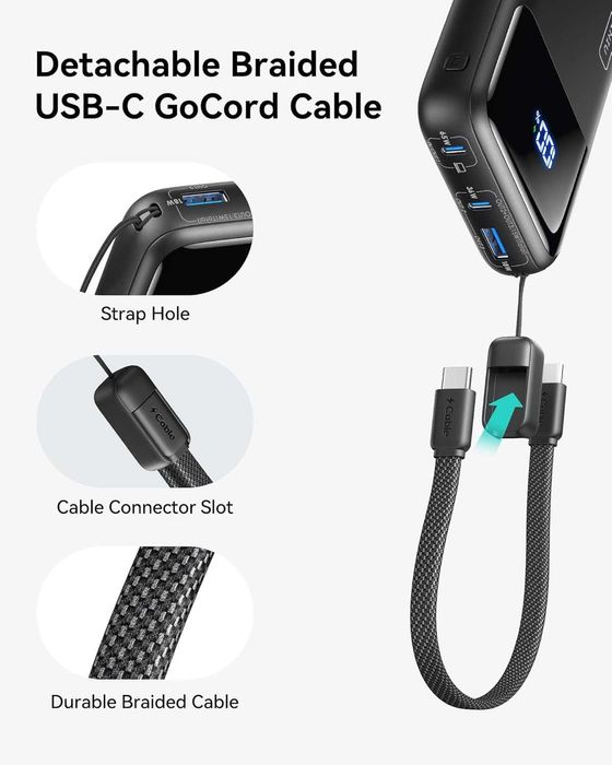 INIU Power Bank 20000mAh 65W – ультракомпактний, швидка зарядка, новий