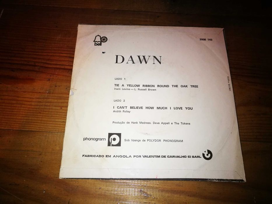 DAWN FEATURING TONY ORLANDO-The Yellow Ribbon Round (Angola-73) SINGLE