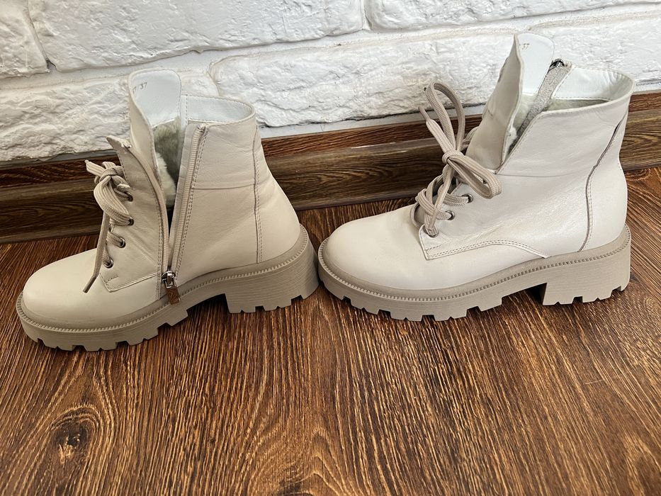 Ботінки ботинки черевики обувь взуття зима шкіра 23 см