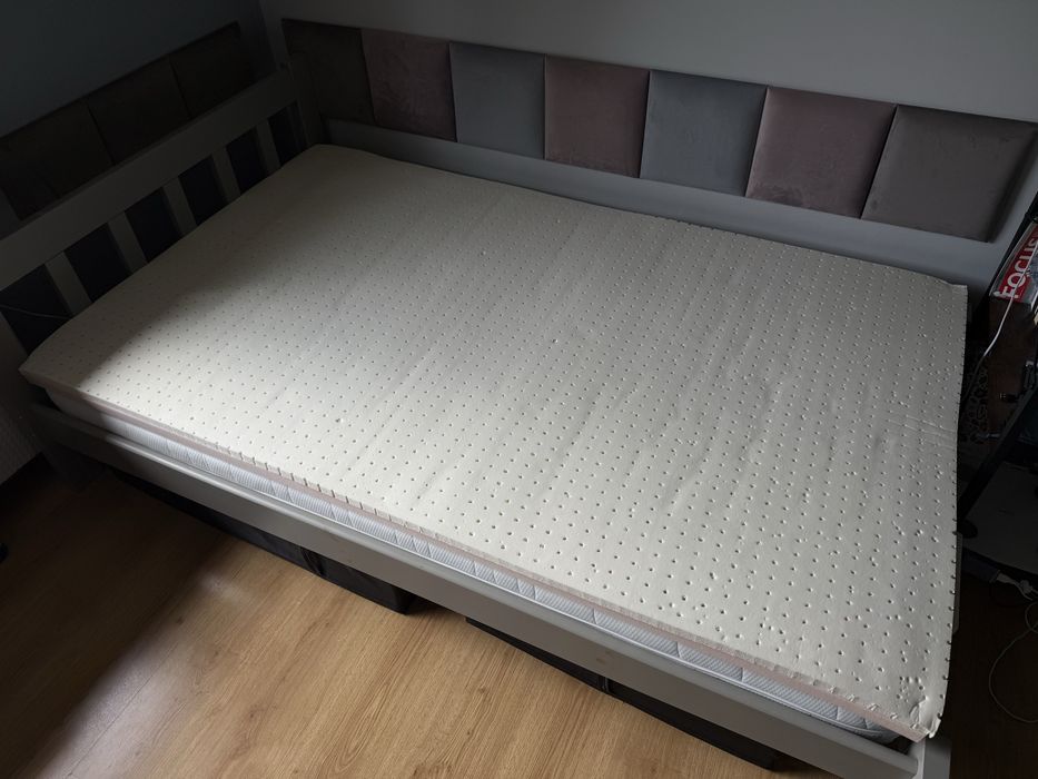 Topper 120×200 cm – 5 cm – lateks + pianka HR – stan bardzo dobry