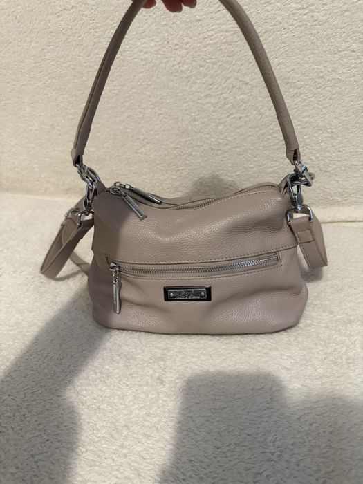 Шкіряна сумка колір мокко!