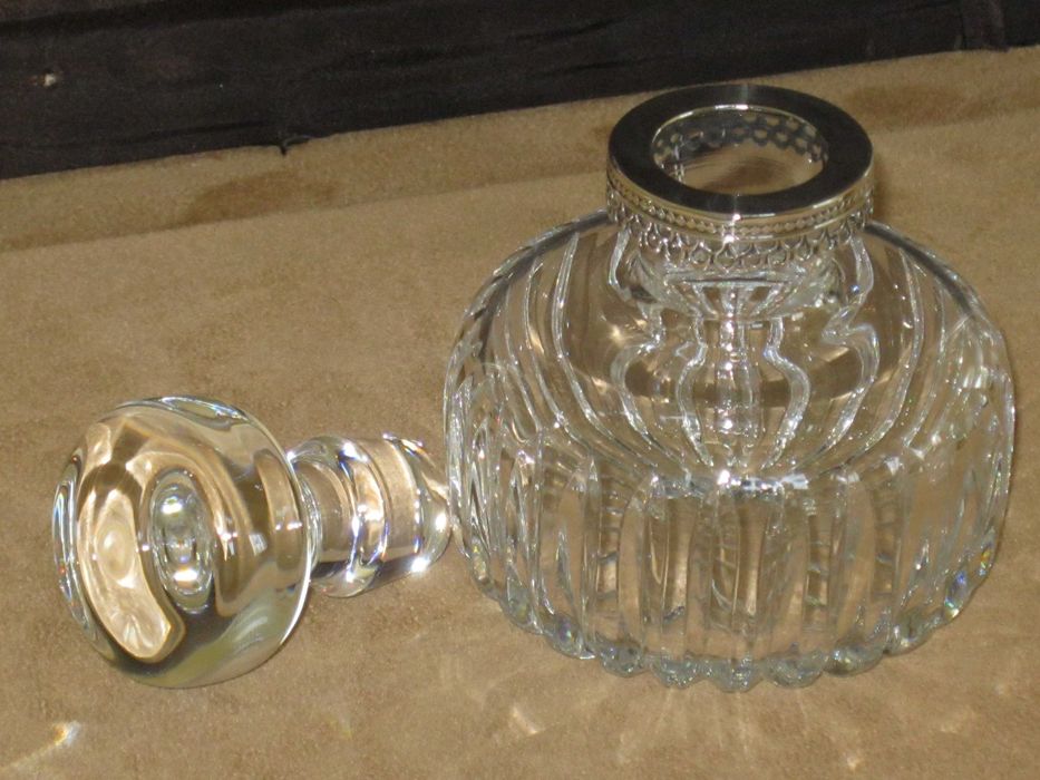Frasco Cristal ATLANTIS C/Prata Maciça de Lei 925``mil. Contrastada