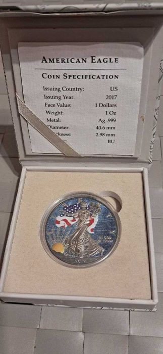 American Silver Eagle 2017 & 2018 — інвестиційні срібні монети США, 1 унція (31,1 г), 999 проба