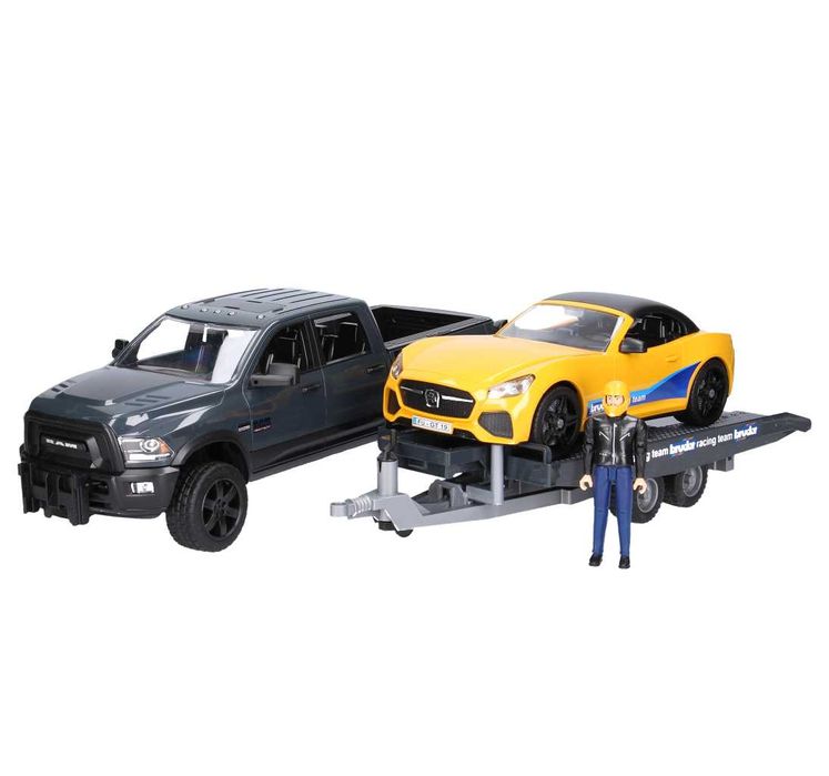 Bruder 02504 Dodge RAM z lawetą i autem ROADSTER RACING TEAM