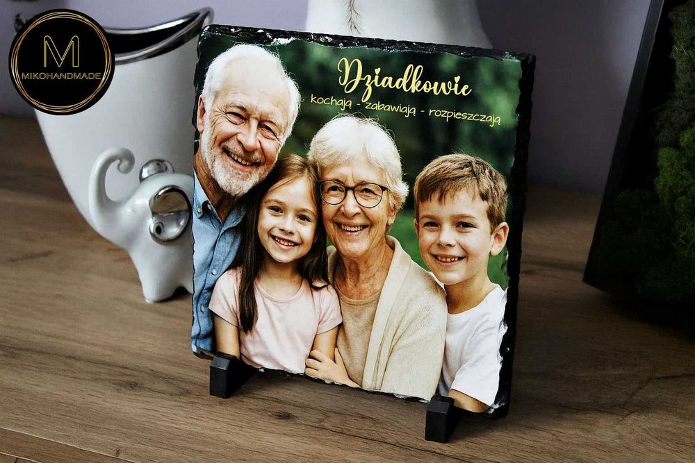 Kamień ze zdjęciem - Dzień Babci i Dziadka - Personalizowana Ramka