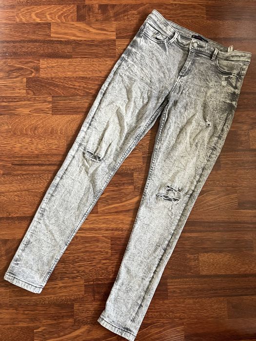 Jeansy damskie szare z przetarciami M Cropp