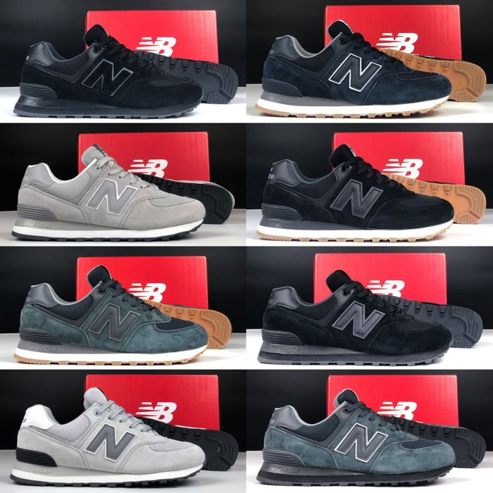 Чоловічі кросівки new balance 574 нью беланс сірі чорні сині