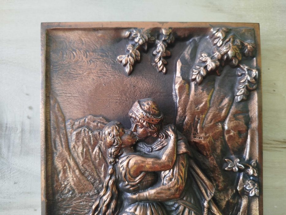 Obraz, płaskorzeźba, relief, Romeo i Julia, zakochana para
