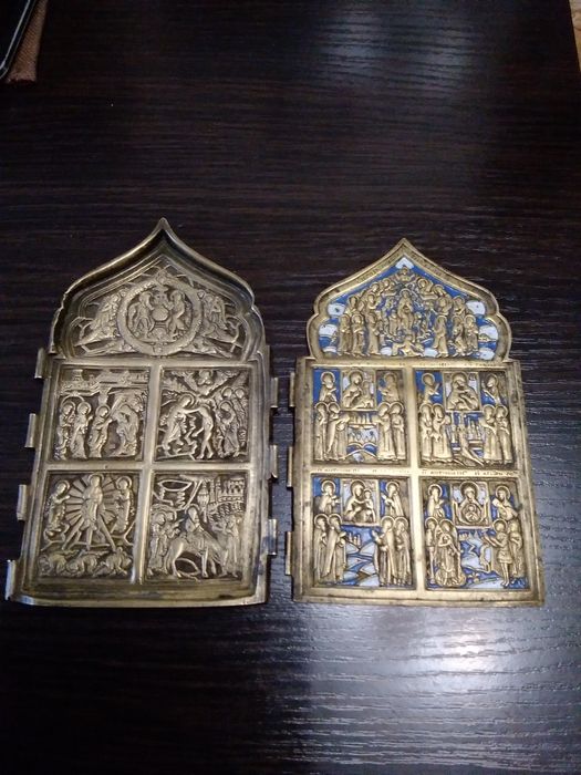 Ікона (икона складень,иконка,образ) 18-19 век Двунадесятые праздники