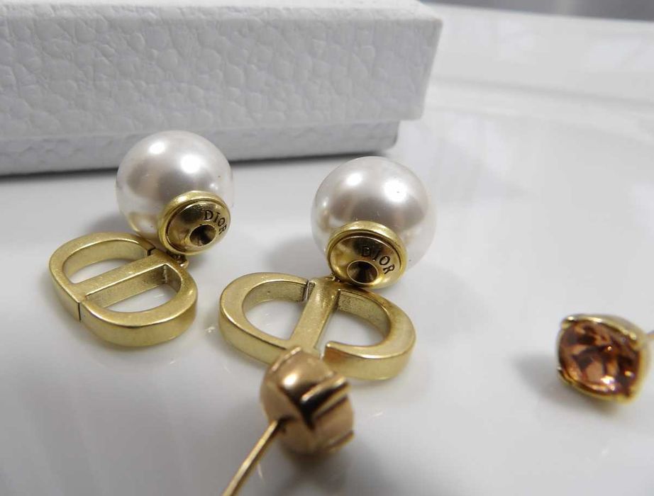 Perła, zawieszka, kryształ-kolczyki Dior