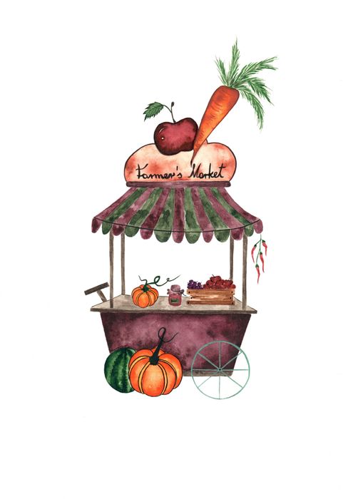 Zestaw trzech ilustracji, plakatów, akwareli do pokoju dziecięcego