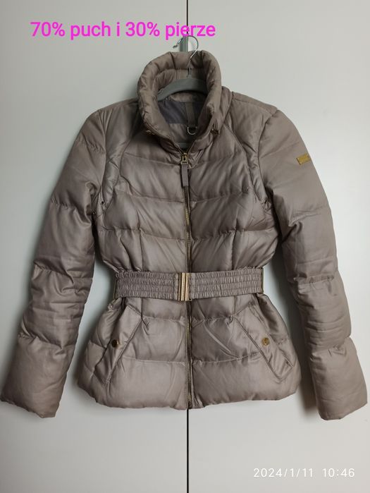 Puchowa (puch naturalny, pierze naturalne) krótka kurtka Zara rozm. S