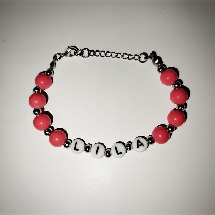 Bransoletka imienna damska męska dla dzieci personalizacja rękodzieło