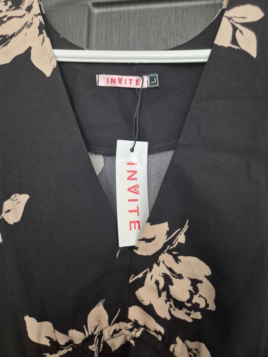 Плаття  чорне з принтом