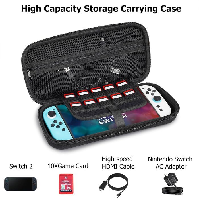 Etui ochronne Hard Shell do konsoli z miejscem na gry, czarne