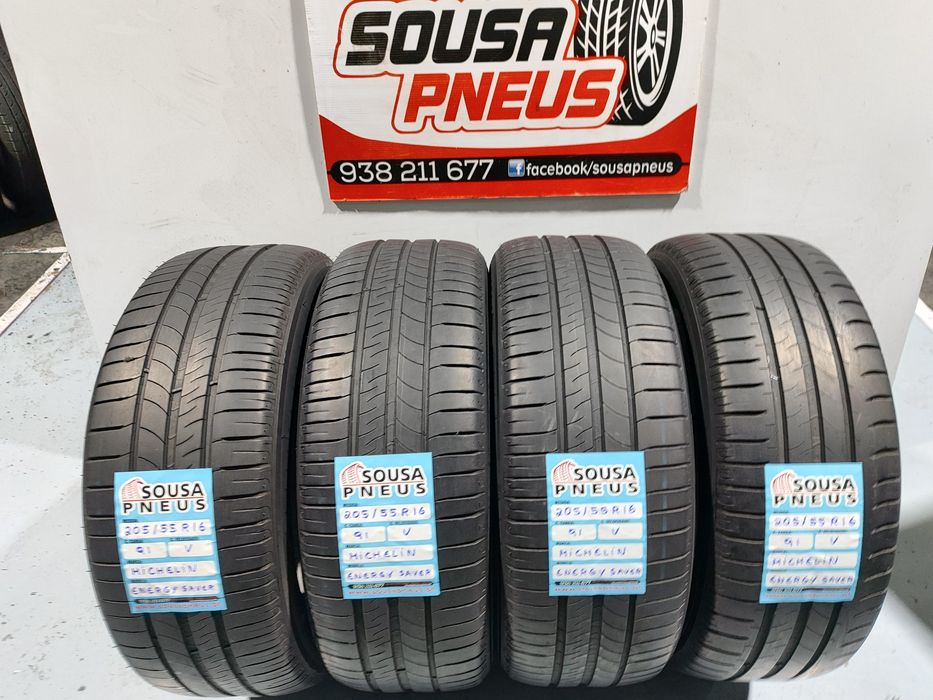 4 pneus semi novos 205-55R16 Michelin - Oferta dos portes