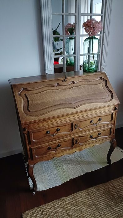 Sekretarzyk drewniany biurko komoda