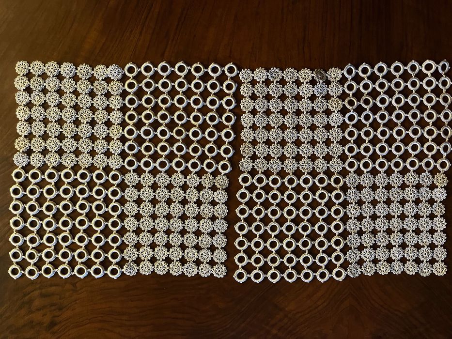 Conjunto de naperons em crochet anos 50