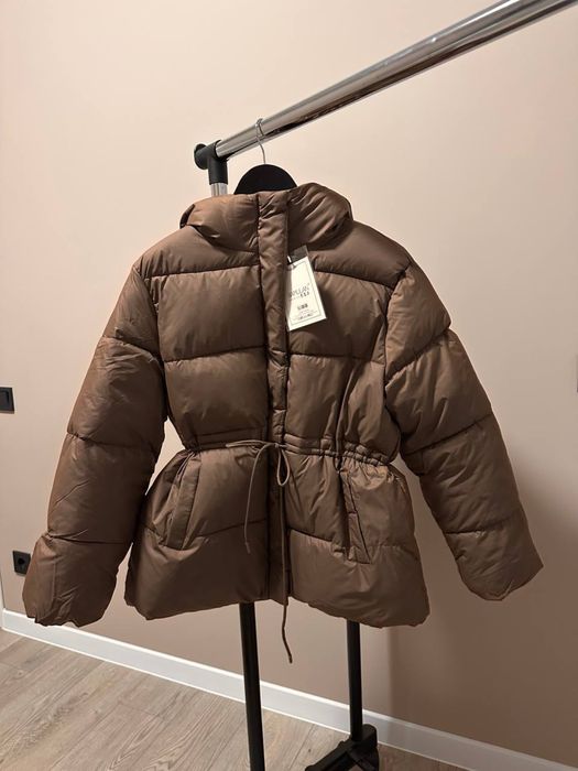 Нова чорна куртка жіноча пуфер оверсайз єврозима на завязках пуховик