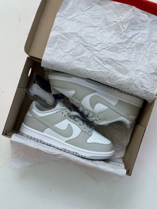 Nike SB Dunk Low Grey White кросівки найк данк сірі шкіряні