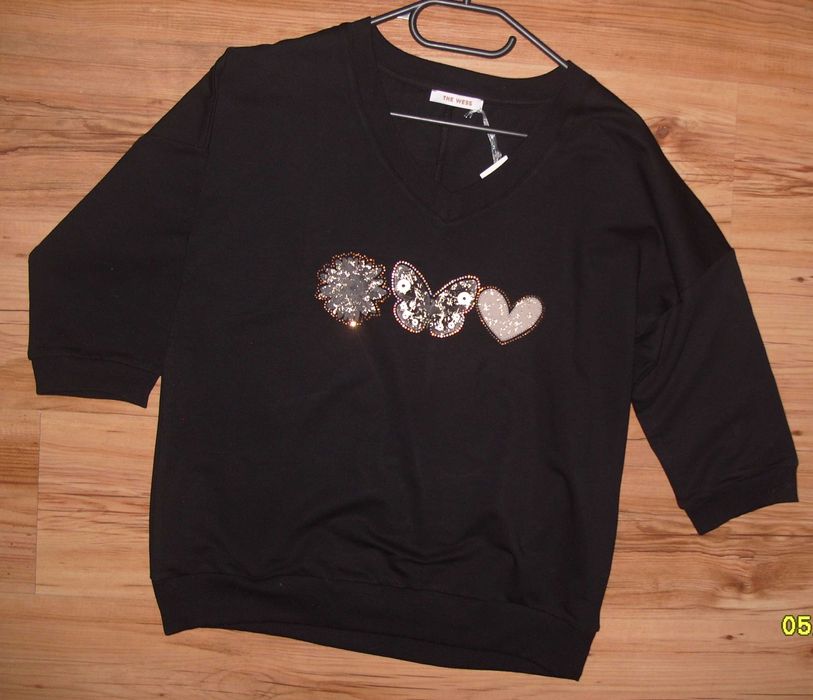 Bluzko Bluza Kwiatek _Serce_ Motyl  3/4 rękaw r. M/L