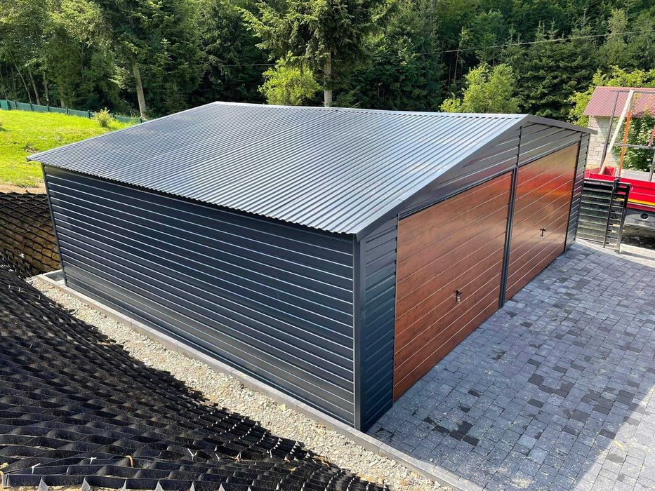 Garaż blaszany 7x6 WZMOCNIONY PROFILAMI. Producent. Szybkie TERMINY