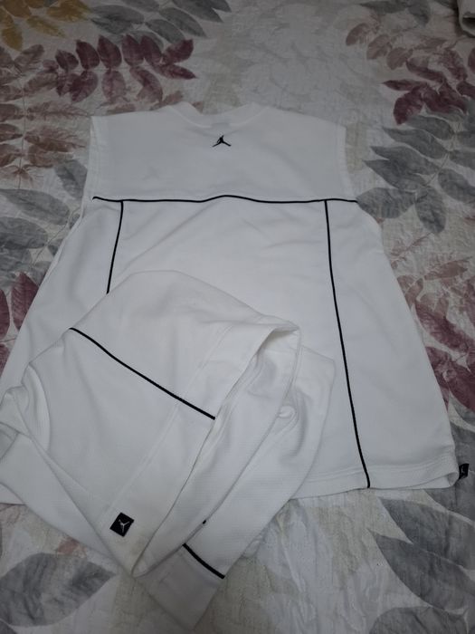 Conjunto camisola calção Jordan, Branco e vermelho Basquetebol