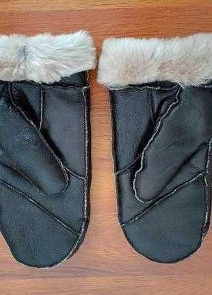 Теплі зимові рукавиці з натуральної овчини (дубленка) 8